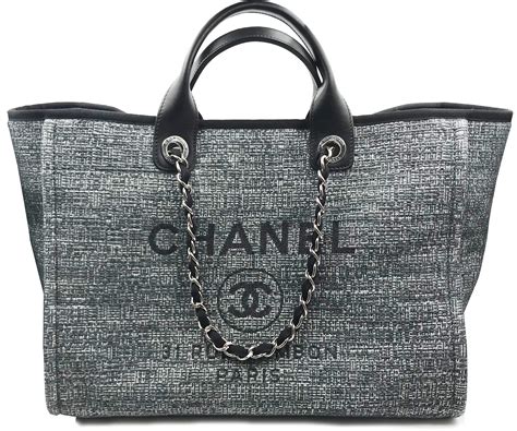 black canvas tote chanel|large black chanel tote bag.